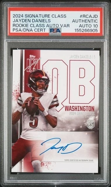 Graded 2024 Topps Signature Class Jayden Daniels #RCAJD Auto RC PSA 10 Auto