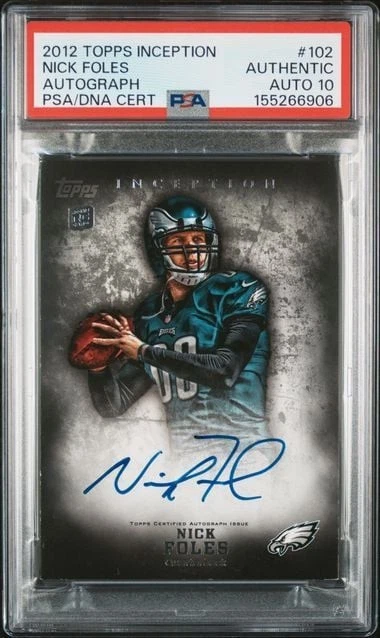 Graded 2012 Topps Inception Nick Foles #102 Auto Rookie Card PSA 10 Auto