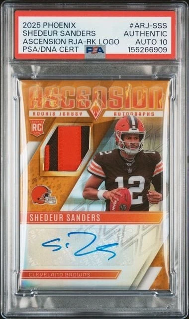 Graded 2025 Panini Phoenix Shedeur Sanders ARJSSS Auto 10/10 RC PSA 10 Auto