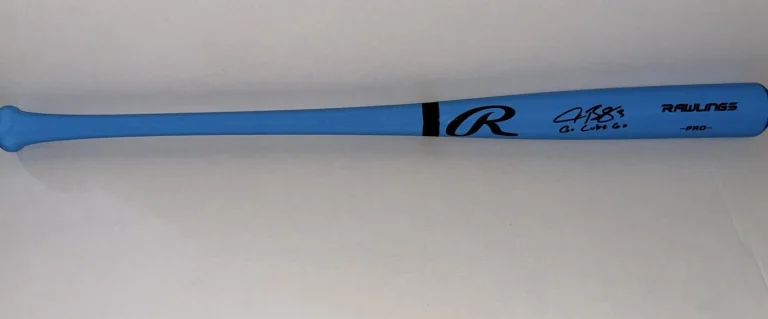 Alex Bregman signed F/S Blue Fathers Day Bat + Go Cubs Go Beckett Witnessed