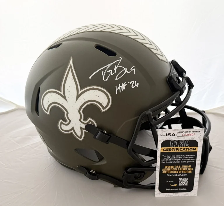 Drew Brees signed New Orleans Saints STS Full Size Helmet + HOF 26 Inscr. JSA