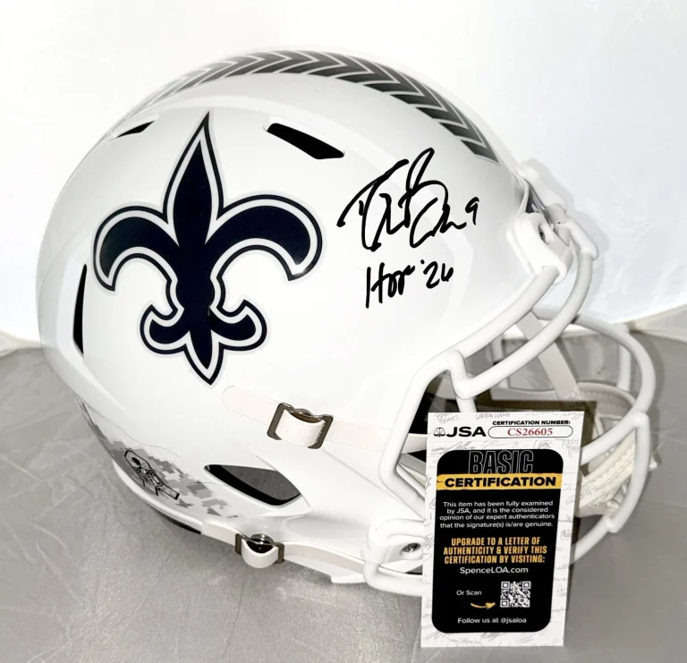 Drew Brees signed New Orleans Saints STS Full Size Helmet W/ HOF 26 Inscr. JSA