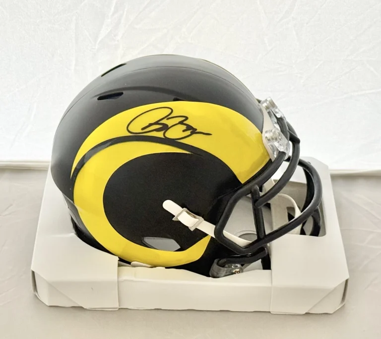 Isaac Bruce signed Rams Rivalries mini helmet autographed JSA Witnessed