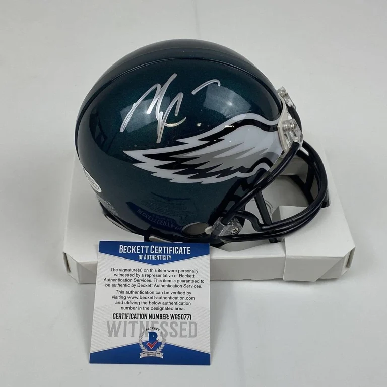 Autographed/Signed MICHAEL MIKE VICK Philadelphia Eagles Mini Helmet Beckett COA