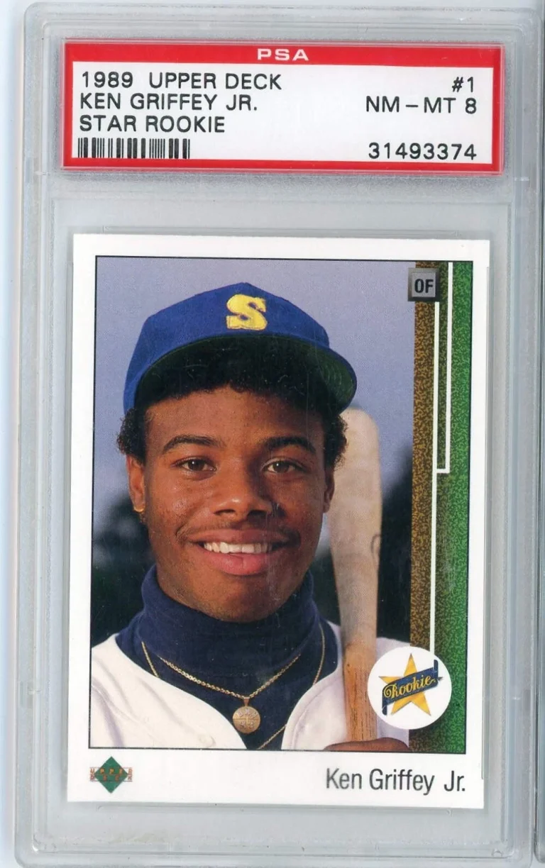 Graded 1989 Upper Deck Star Rookie Ken Griffey Jr #1 Rookie RC Card PSA 8