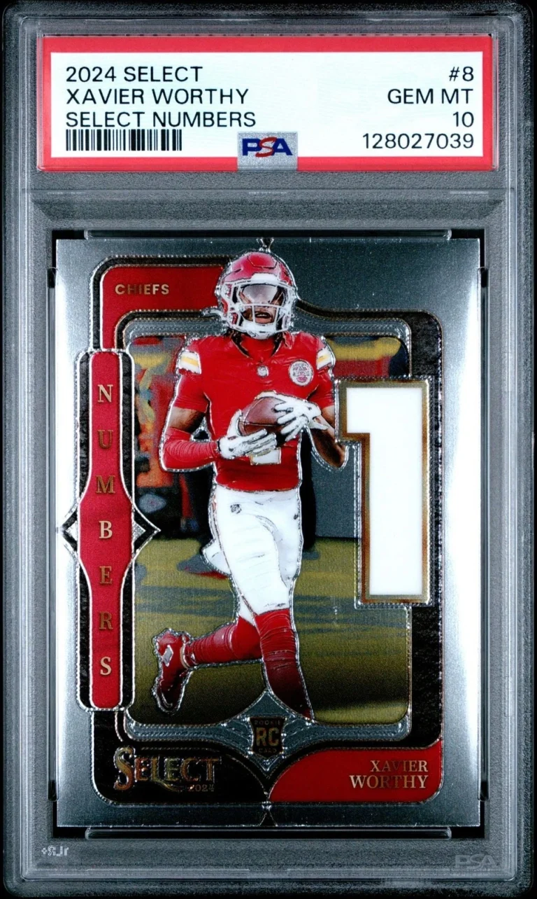 Graded 2024 Panini Select Xavier Worthy #8 Numbers Rookie RC Card PSA 10