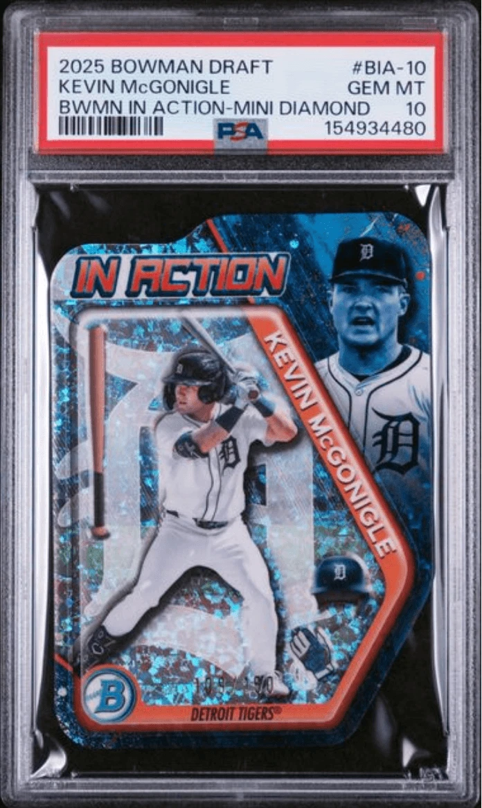 Graded 2025 Bowman Draft Kevin McGonigle #BIA10 Mini DMD /150 RC PSA 10