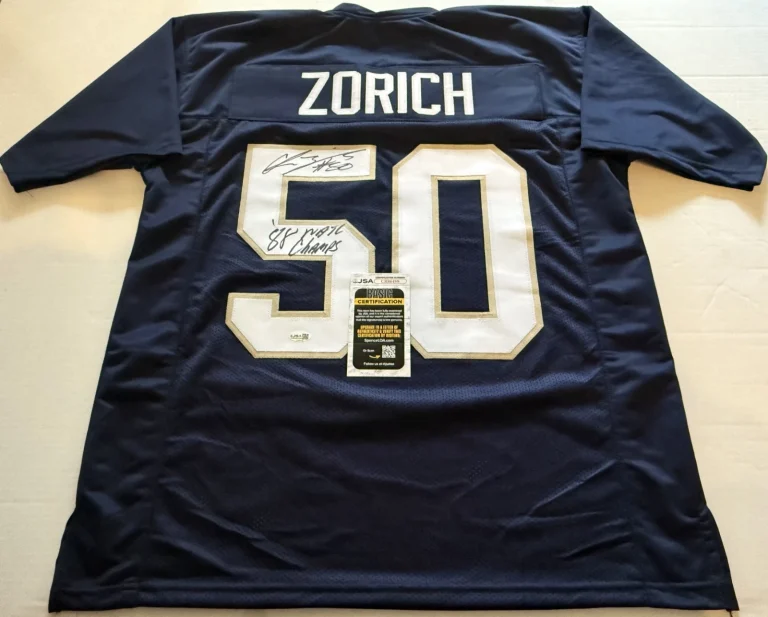 Chris Zorich Notre Dame Fighting Irish signed Custom jersey W/ Inscription JSA