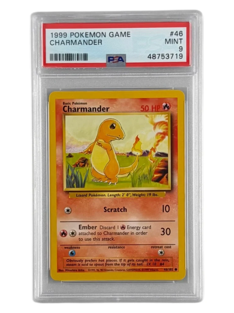 1999 POKEMON BASE SET UNLIMITED 46 CHARMANDER PSA 9
