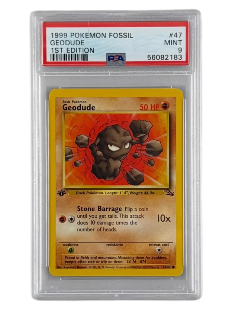 1999 POKEMON FOSSIL 1ST EDITION 47 GEODUDE PSA 9