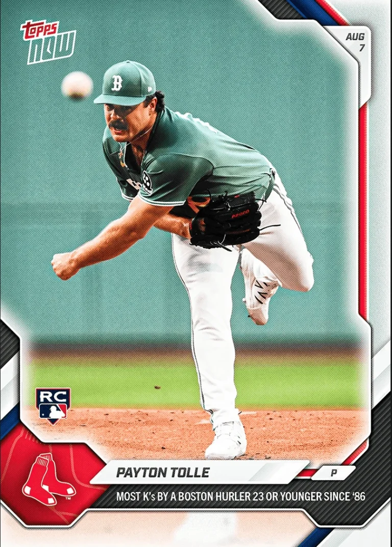 2026 Topps Now Payton Tolle #530 Boston Red Sox Rookie RC Baseball Card
