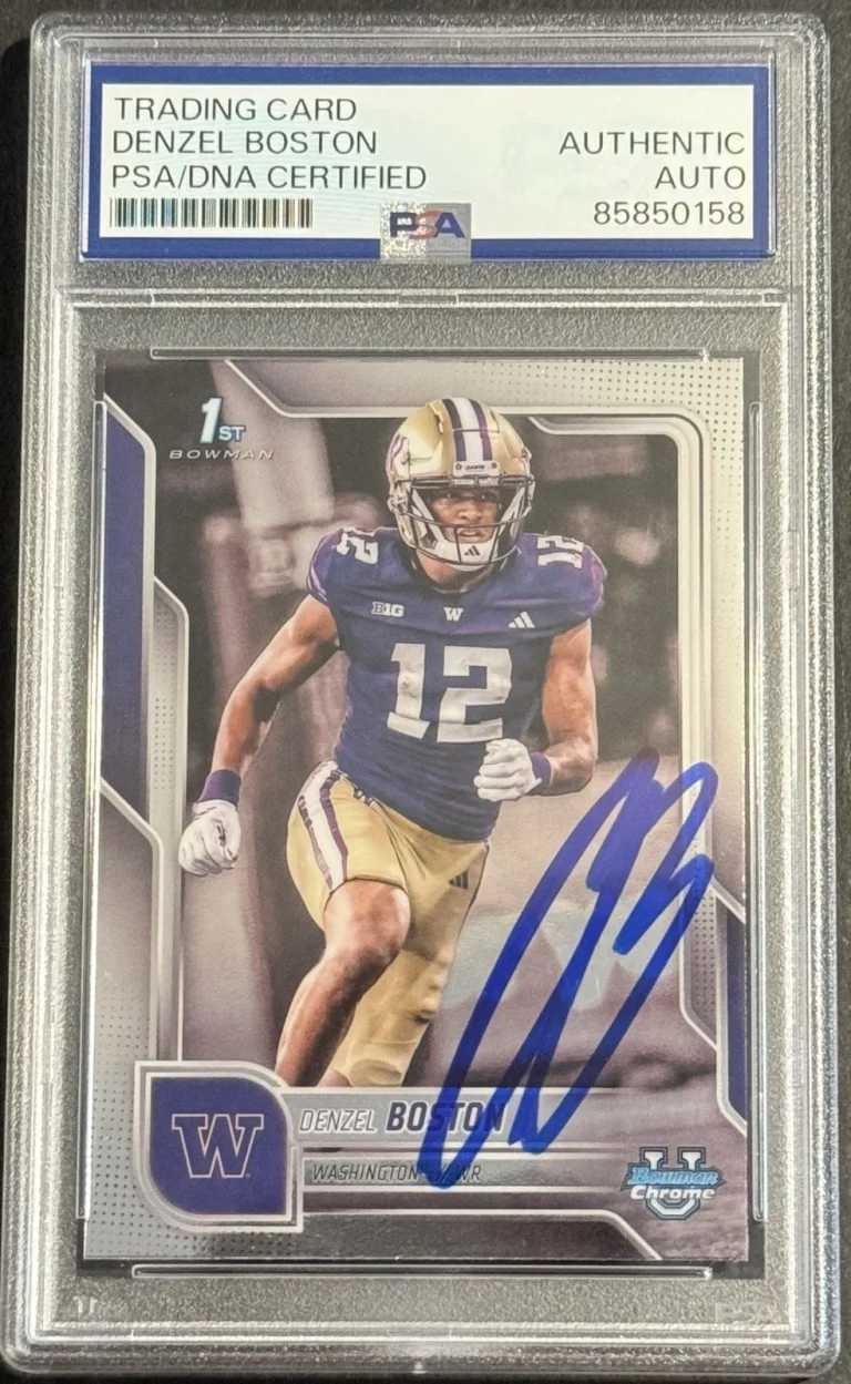Denzel Boston Signed 2025 Bowman Chrome U Rookie Card PSA/DNA Slabbed Browns