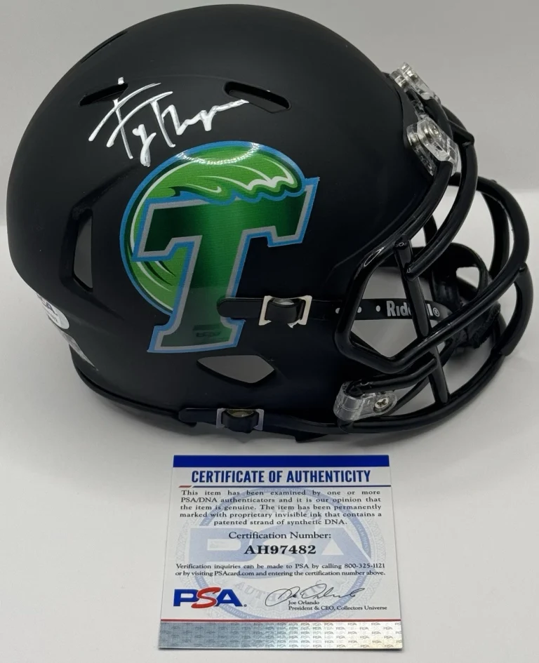 Ty Thompson Signed Autographed Tulane Green Wave Mini Helmet PSA/DNA