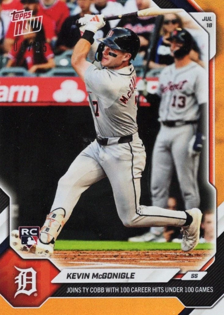 2026 Topps Now Kevin McGonigle #463 Orange Foil /25 Rookie RC Baseball Card
