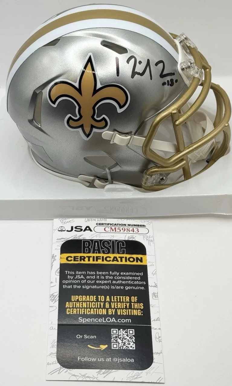 Michael Thomas Signed Autographed New Orleans Saints Flash Mini Helmet JSA COA
