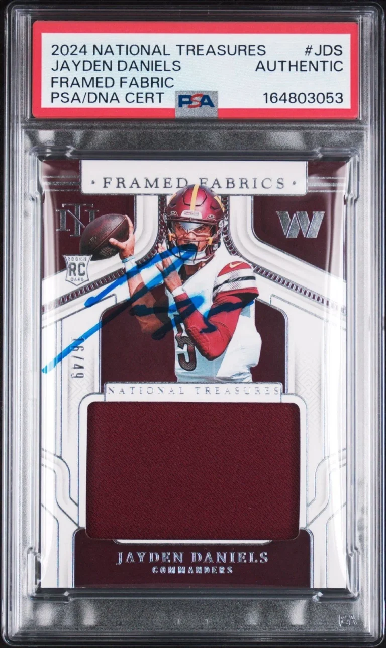 2024 National Treasures Jayden Daniels Rookie Framed Fabrics /49 PSA/DNA AUTO RC