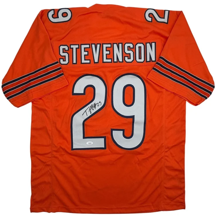 Autographed/Signed Tyrique Stevenson Chicago Orange Football Jersey JSA COA