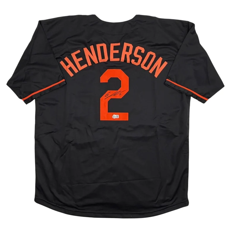 Autographed/Signed Gunnar Henderson Baltimore Black Jersey Beckett BAS COA