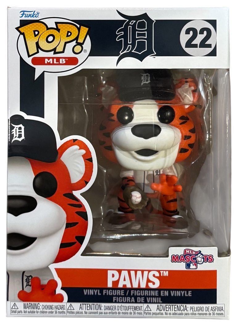 Funko Pop! MLB Mascots Detroit Tigers Paws #22 New Vinyl Figure + Pop Protector