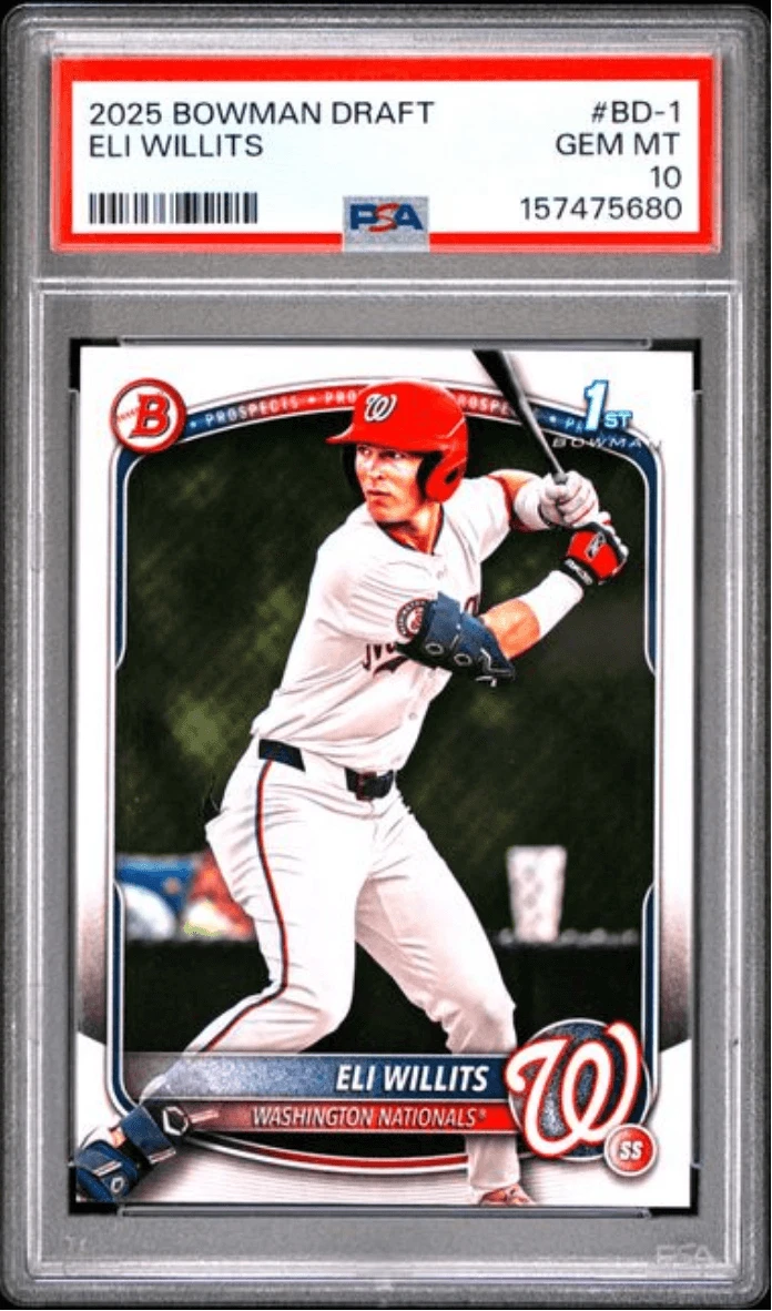 Graded 2025 Topps Bowman Draft Eli Willits #BD1 Rookie RC Card PSA 10