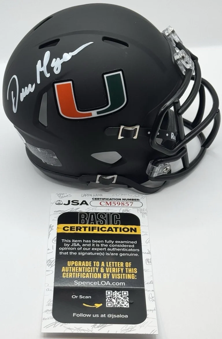 Dan Morgan Signed Autographed Miami Hurricanes Mini Helmet JSA COA