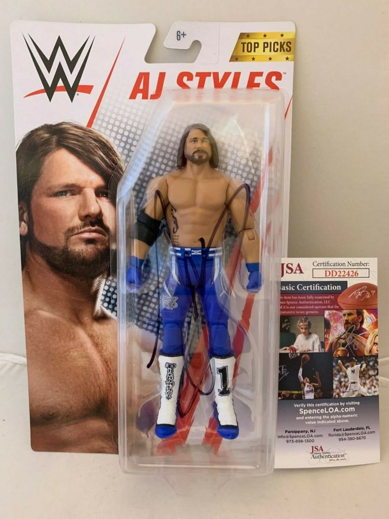 AJ A.J. Styles signed WWE Elite Top Picks Action Figure 2 JSA Authenticated