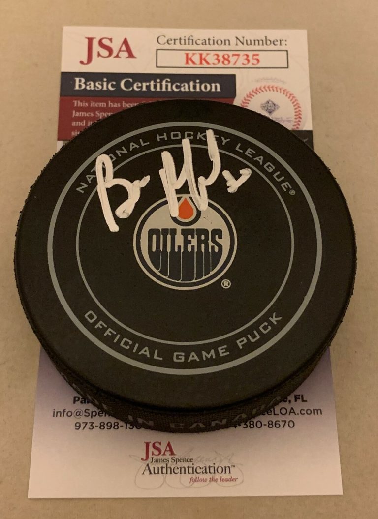 Bill Ranford signed Edmonton Oilers Official Game Puck autographed JSA