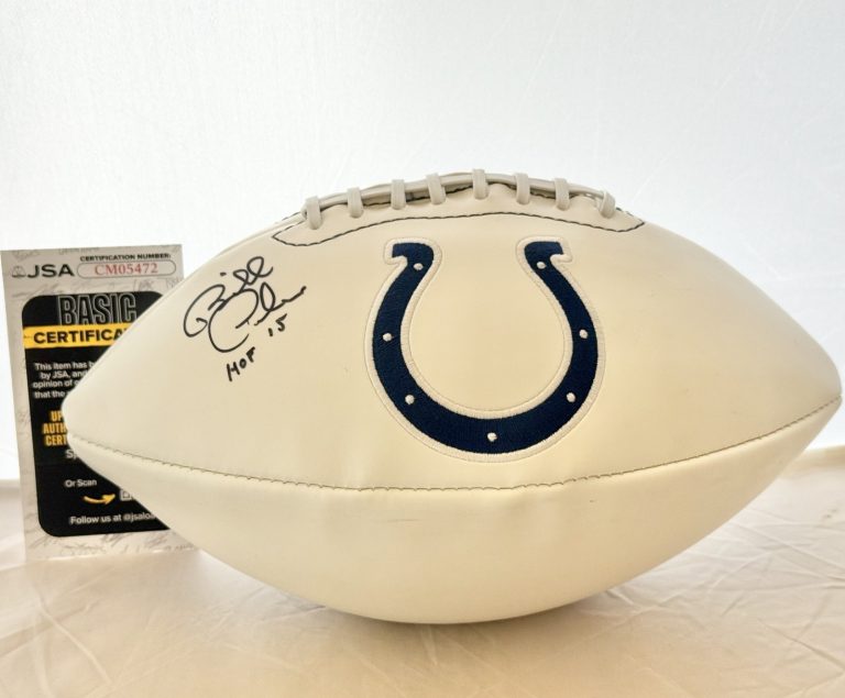 Bill Polian signed Indianapolis Colts Logo Football W/ HOF Inscription JSA