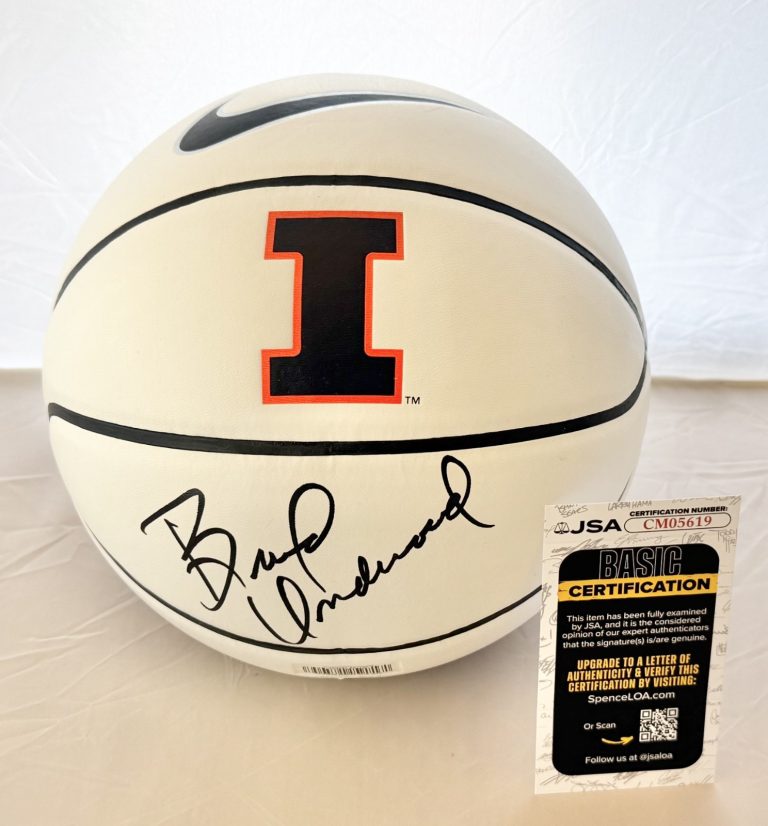 Brad Underwood signed Nike Illinois Fighting Illini Logo Basketball Ball #1 JSA