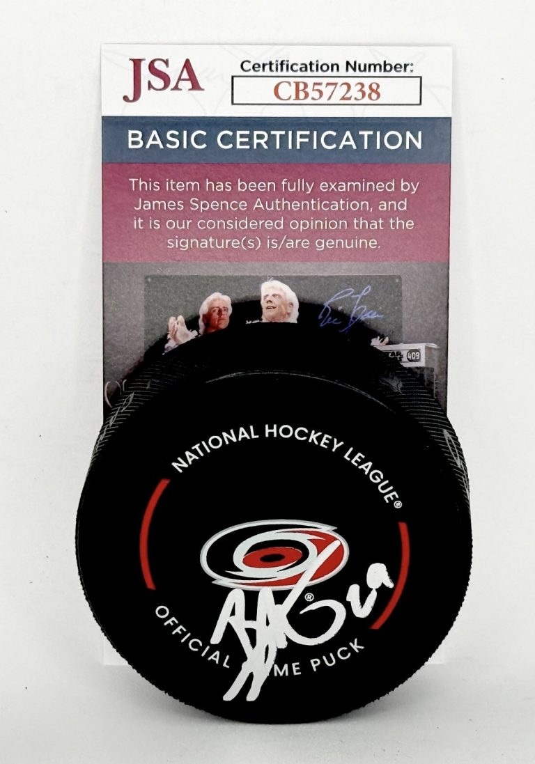 Bradly Nadeau signed Carolina Hurricanes Official Game Puck autographed JSA