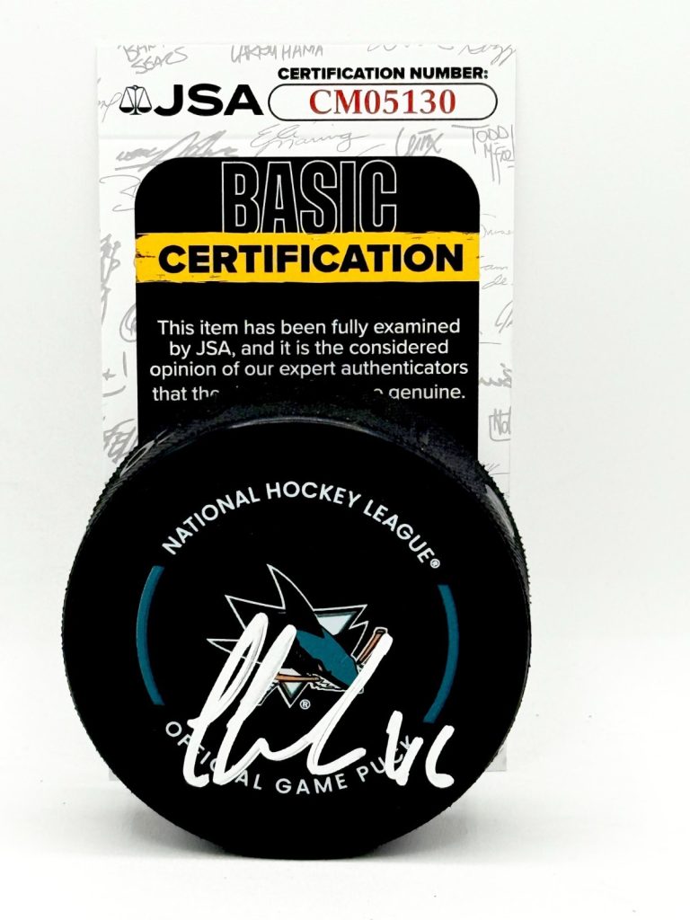 Cam Lund signed San Jose Sharks Official Game Puck autographed JSA