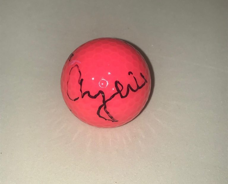 Cheyenne Woods signed Hot Pink Wilson Hope Golf Ball autographed LPGA USA Proof