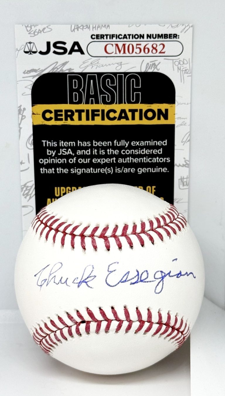 Chuck Essegian Los Angeles Dodgers signed MLB Baseball Ball autographed JSA COA