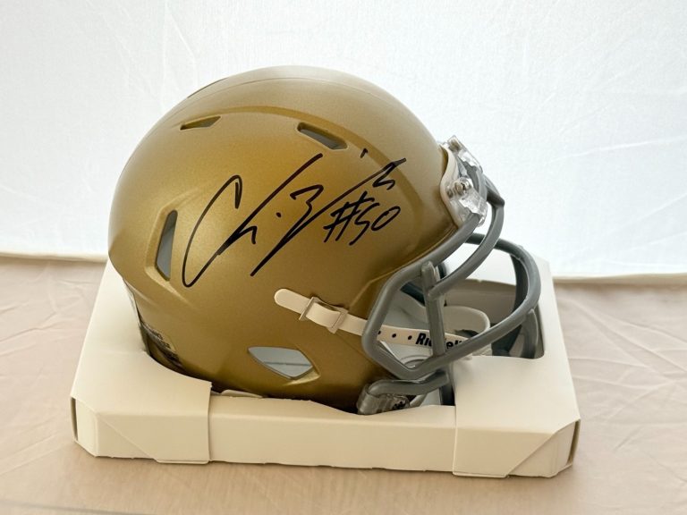 Chris Zorich signed Notre Dame Fighting Irish mini helmet Beckett Witnessed