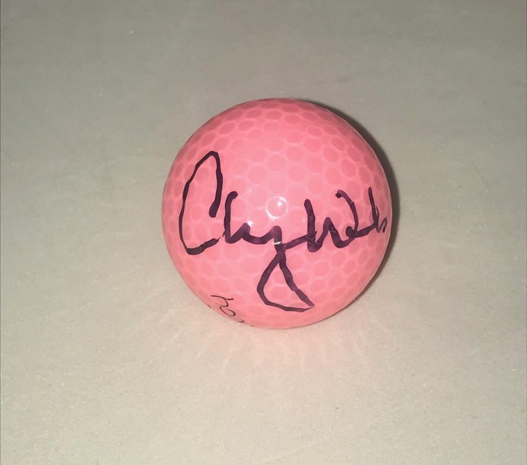 Cheyenne Woods signed Pink Wilson Hope Golf Ball autographed LPGA USA Proof
