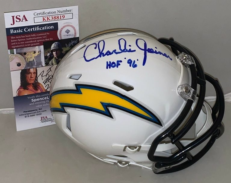 Charlie Joiner signed Chargers Speed mini helmet autographed W/ HOF Inscrip JSA