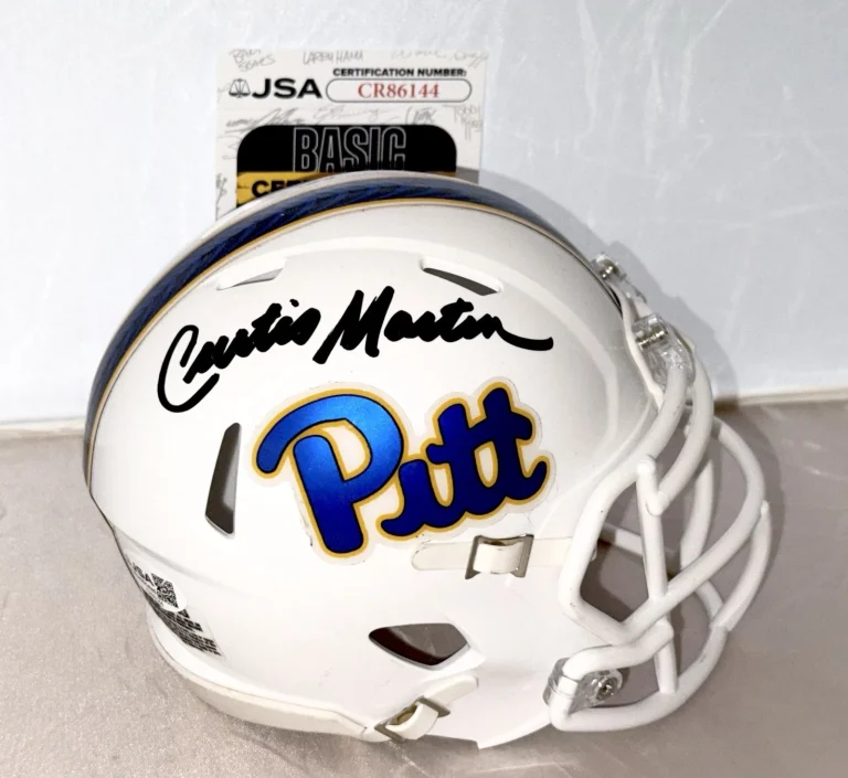 Curtis Martin signed Pittsburgh Panthers mini helmet autographed JSA COA