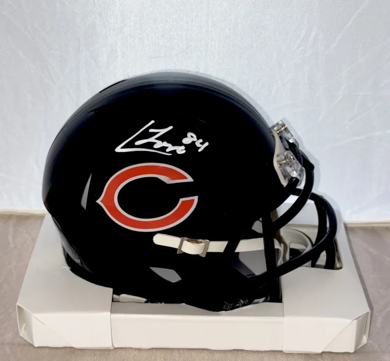 Colston Loveland signed Chicago Bears mini helmet autographed Beckett Witnessed