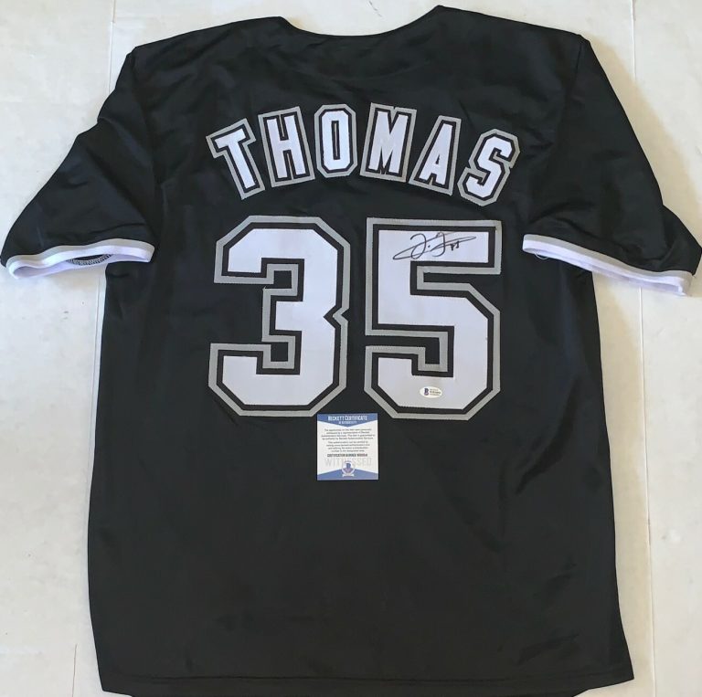 Frank Thomas Chicago White Sox signed Custom jersey BAS Beckett Witnessed