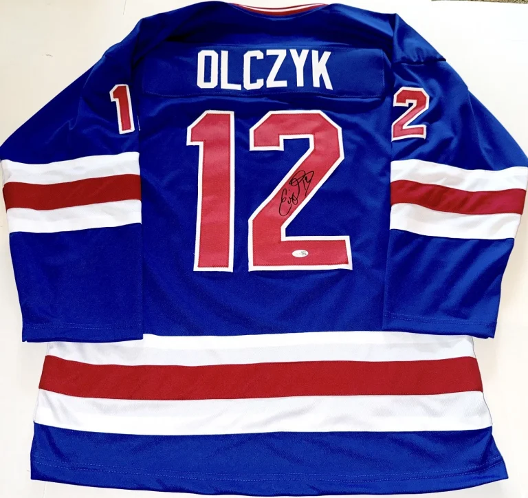 Eddie Olczyk Team USA signed Custom jersey autographed JSA Witnessed