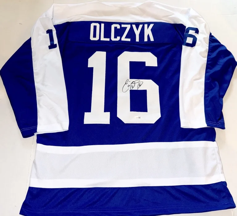 Eddie Olczyk Toronto Maple Leafs signed Custom jersey autographed JSA Witnessed