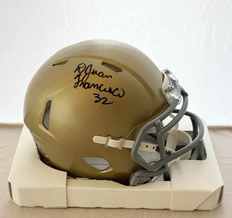D’Juan Francisco signed Notre Dame Fighting Irish mini helmet Beckett Witnessed