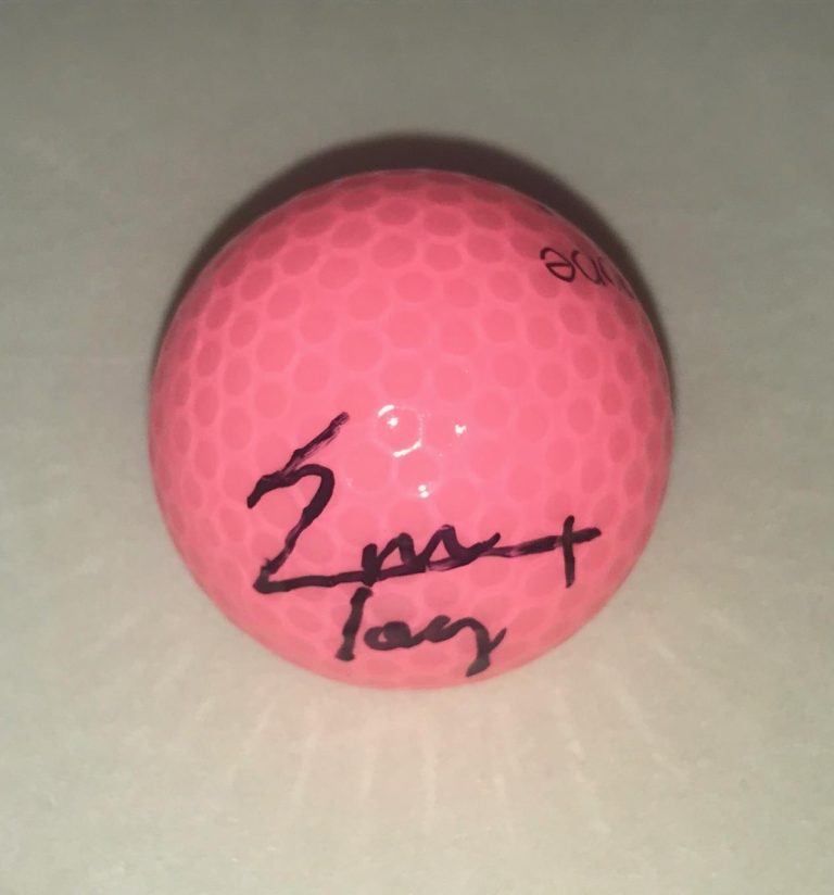 Emma Talley signed Pink Wilson Hope Golf Ball autographed LPGA USA
