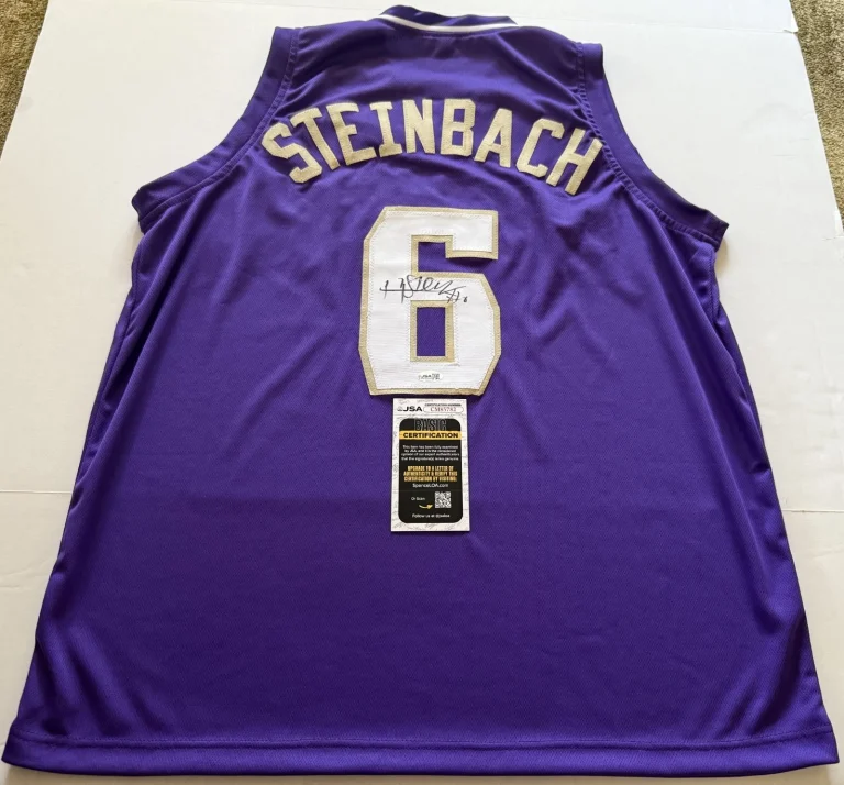 Hannes Steinbach Washington Huskies signed Custom jersey autographed JSA