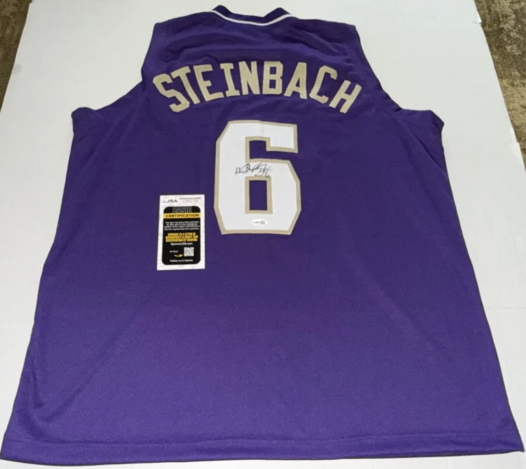Hannes Steinbach Washington Huskies signed Custom jersey autographed JSA COA