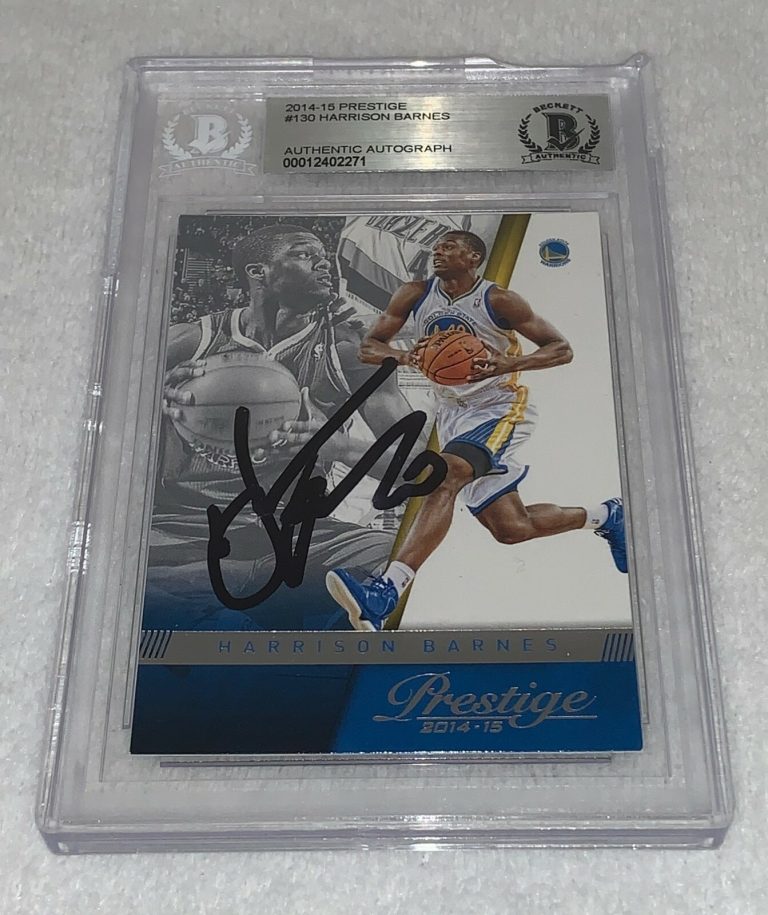 Harrison Barnes Golden State Warriors signed 2014-15 Prestige Card BAS Beckett