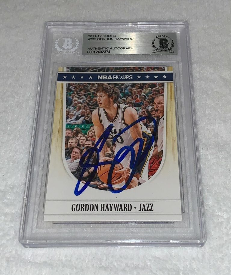 Gordon Hayward Utah Jazz signed 2011-12 Panini NBA Hoops Card BAS Beckett