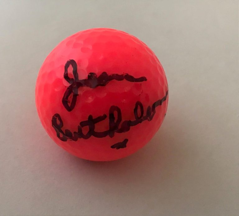 Jean Bartholomew signed Hot Pink Wilson Hope Golf Ball autographed LPGA USA