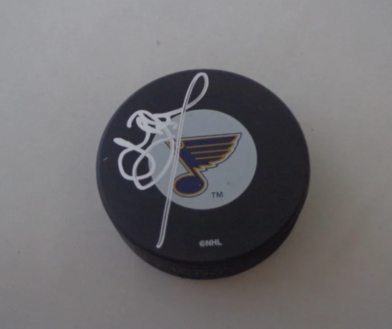 John Davidson signed St. Louis Blues puck autographed