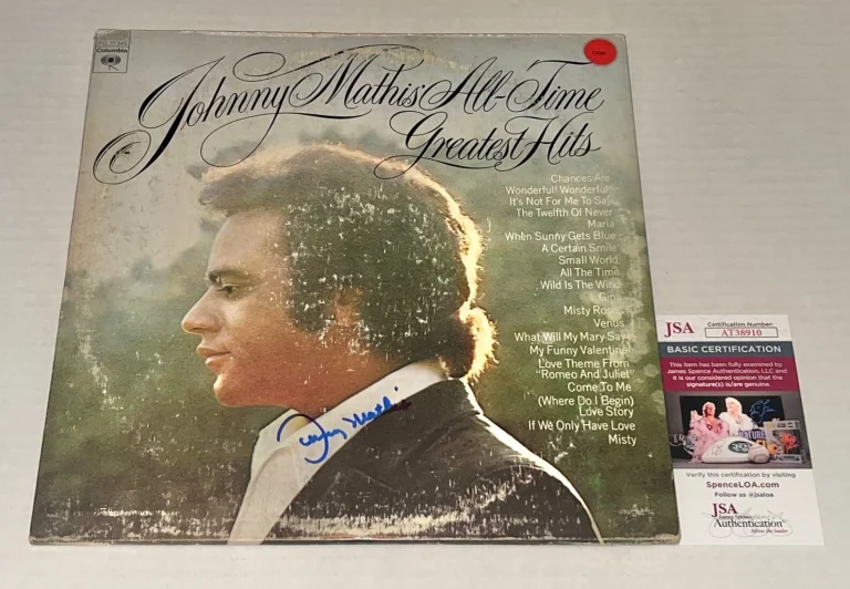Johnny Mathis signed All-Time Greatest Hits Album Vinyl autographed #2 JSA COA